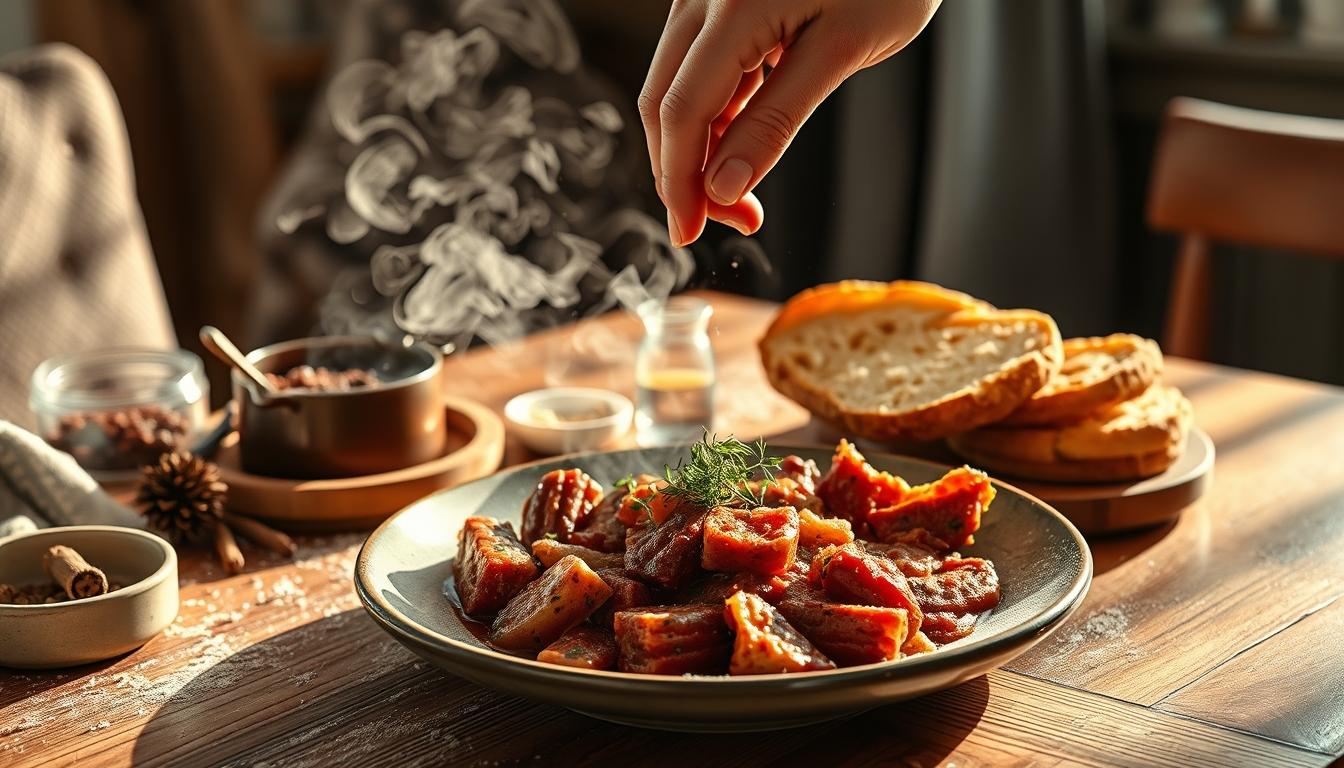 Seasonal meal prepared in a home kitchen
